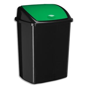 Cep Poubelle à couvercle basculant vert 50 litres, en polypropylène recyclable L40,5 x H68,5 x P31 cm - Publicité
