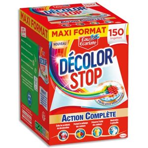 Eau ecarlate Boîte de 150 Lingettes Décolor Stop action complète, préserve les couleurs des textiles