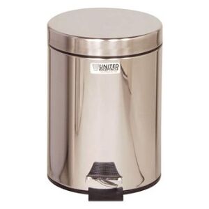 Rubbermaid Poubelle collecteur en métal 5,6L bac plastique avec couvercle inox - D29 x H20 cm - Publicité