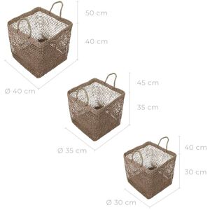 Rendez-Vous Déco Panier carré tressé en fibre naturelle (lot de 3)