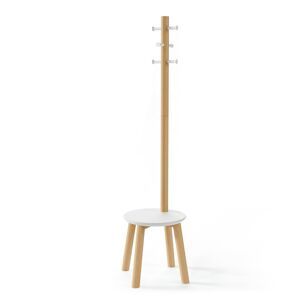 Umbra Porte manteaux tabouret pillard bois naturel