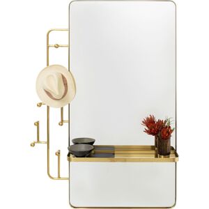 Kare Design Miroir rectangle avec porte-manteau en acier dore