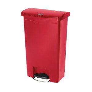 Rubbermaid Poubelle à Pédale Frontale Slim Jim Rouge 50L