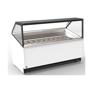 Iarp Vitrine de présentation de crème glacée DELIGHT 20, 1850 x 1050 x 1324 mm, hybride, blanc