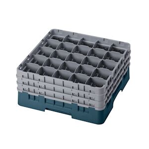 CAMBRO - 25S738-414 - Casiers de lavage 25 comp. - 8,7 cm Ø máx. - Haut max 20 cm - 50 x 50 x 22,5 cm - Cerceta