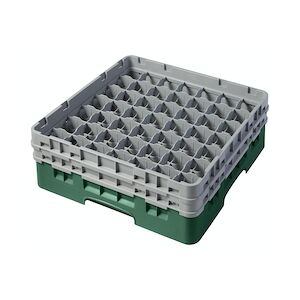 CAMBRO - 49S434-119 - Casiers de lavage 49 comp. - 6 cm Ø máx. - Haut max 13,5 cm - 50 x 50 x 18,4 cm - Verde sherwood