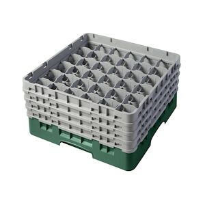 CAMBRO - 36S800-119 - Casiers de lavage 36 comp. 4 alturas - 7,2 cm Ø máx. - Haut max 21,7 cm - 50 x 50 x 26,7 cm - Verde sherwood