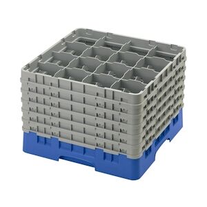 CAMBRO - 16S1214-168 - Casiers de lavage 16 comp. - 10,9 cm Ø máx. - Haut max 32,3 cm - 50 x 50 x 34,9 cm - Bleu