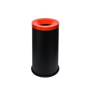 Medial International Grisù color Corbeille anti-feu avec couvercle coloré Acier Noir-Rouge Poudré epoxy 90 lt