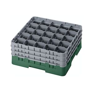 CAMBRO - 25S738-119 - Casiers de lavage 25 comp. - 8,7 cm Ø máx. - Haut max 20 cm - 50 x 50 x 22,5 cm - Verde sherwood