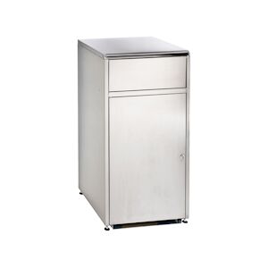 Medial International Mec Borne à déchets à trappe basculante Acier inox AISI 430 Brossé 120 lt