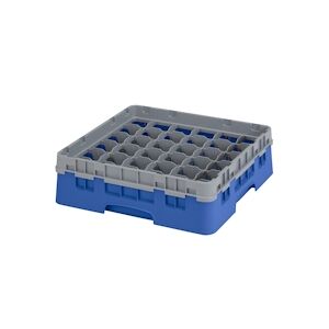 CAMBRO - 36S318-168 - Casiers de lavage 36 comp. - 7,2 cm Ø máx. - Haut max 9,4 cm - 50 x 50 x 14,3 cm - Bleu