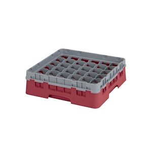 CAMBRO - 36S318-416 - Casiers de lavage 36 comp. - 7,2 cm Ø máx. - Haut max 9,4 cm - 50 x 50 x 14,3 cm - Groseille