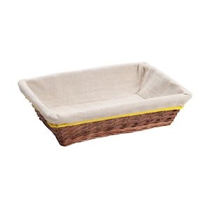 Deffrennes Corbeille o.bois t.ecru/bd jaune - 43x30x12 cm - X50 -