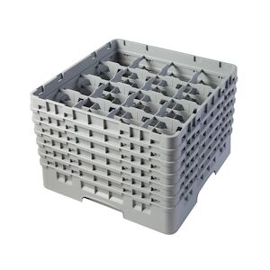 CAMBRO - 16S1114-151 - Casiers de lavage 16 comp. - 10,9 cm Ø máx. - Haut max 29,9 cm - 50 x 50 x 34,9 cm - Gris Clair