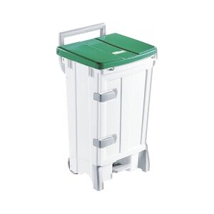 GILAC Collecteur à pédale 2 roues - porte frontale + couvercle - 90 L - Vert G614823