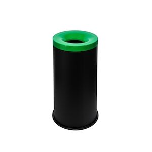 Medial International Grisù color Gettacarte auto-estinguente con coperchio colorato Acier Noir-Vert Poudré epoxy 90 lt