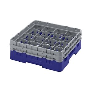 CAMBRO - 16S434-186 - Casiers de lavage 16 comp. - 10,9 cm Ø máx. - Haut max 13,5 cm - 50 x 50 x 18,4 cm - Bleu Marine