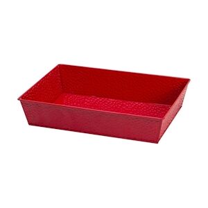 Deffrennes Corbeille rect. métal rouge - 32x23x7 cm - X40 -