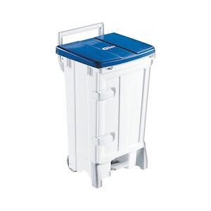 GILAC Collecteur à pédale 2 roues - porte frontale + couvercle - 90 L - Bleu G614822