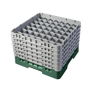 CAMBRO - 49S1114-119 - Casiers de lavage 49 comp. - 6 cm Ø máx. - Haut max 29,9 cm - 50 x 50 x 34,9 cm - Verde sherwood