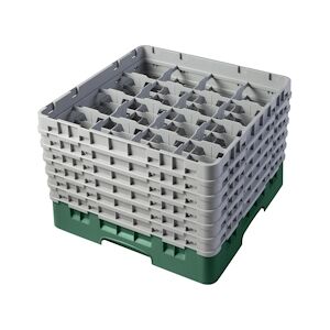 CAMBRO - 16S1114-119 - Casiers de lavage 16 comp. - 10,9 cm Ø máx. - Haut max 29,9 cm - 50 x 50 x 34,9 cm - Verde sherwood