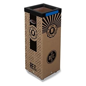 JPG Poubelle carton 60l pour recyclage du papier    Couvercle métal bleu - Publicité