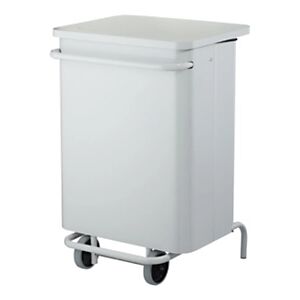 Poubelle à pédale mobile Collecroule Carène, 70 litres - Blanc