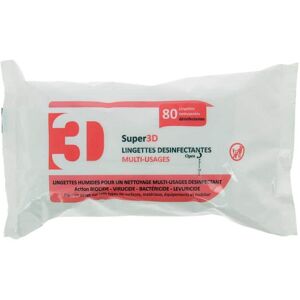 Sans marque Super 3D 80 lingettes desinfectantes multi-usages -