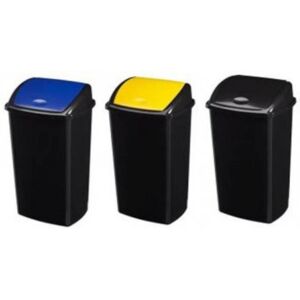 Axess Industries lot de 3 poubelles de tri selectif 50 l