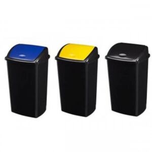 Axess Industries lot de 3 poubelles de tri sélectif 50 l