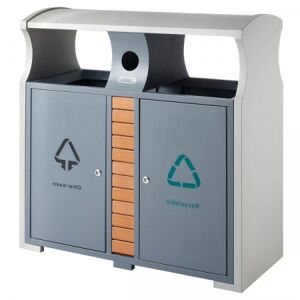 Axess Industries poubelle de tri sélectif d'extérieur design avec bac à piles