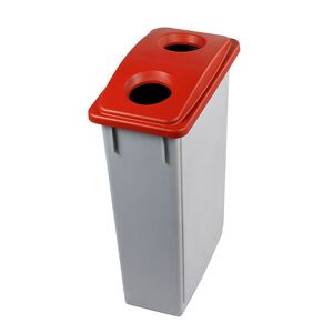 Axess Industries poubelle de tri sélectif de bureau   coloris couvercle rouge