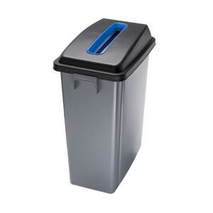 Axess Industries poubelle de tri selectif en plastique   modele fente bleu