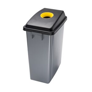 Axess Industries poubelle de tri sélectif en plastique   modèle cercle jaune