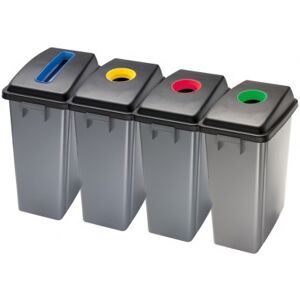 Axess Industries poubelle de tri selectif en plastique   modele kit 4 poubelles