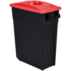 Axess Industries poubelle de tri selectif mobile   volume 65 l   coloris rouge