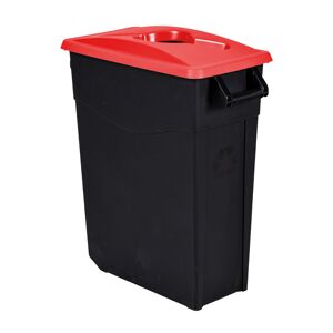 Axess Industries poubelle de tri sélectif mobile   volume 65 l   coloris rouge