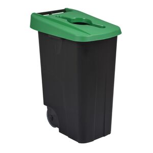 Axess Industries poubelle de tri selectif mobile   volume 85 l   coloris vert