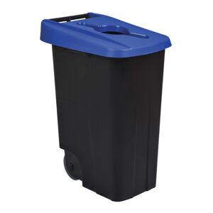 Axess Industries poubelle de tri sélectif mobile   volume 85 l   coloris bleu