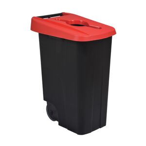 Axess Industries poubelle de tri sélectif mobile   volume 85 l   coloris rouge