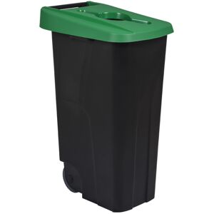 Axess Industries poubelle de tri selectif mobile   volume 110 l   coloris vert