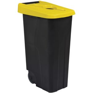 Axess Industries poubelle de tri selectif mobile   volume 110 l   coloris jaune