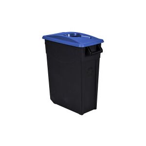 Axess Industries poubelle de tri sélectif mobile   volume 65 l   coloris bleu