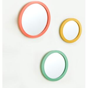 Miroir rond colore - lot de 3 - BlancheporteUne composition de miroirs a fixer au mur, dans l