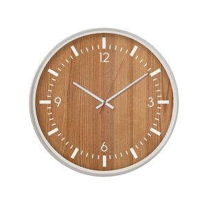 Horloge ronde effet bois - BlancheporteRien de plus facile que d?etre toujours a l?heure avec cette grande horloge a la fois pratique et esthetique ! Son design moderne et ses tonalites de blanc et bois clair donnent le ton d?une ambiance nature, esprit b