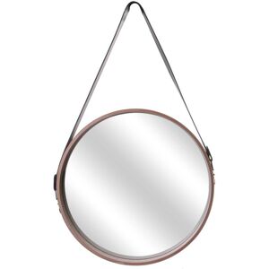 Miroir mural rond type barbier avec anse - BlancheporteRejouez l?esprit « atelier de barbier » dans votre salon ou salle de bain et craquez pour le style industriel de ce miroir ! Vintage a souhait avec sa bandouliere a accrocher au mur, il apporte sa pet