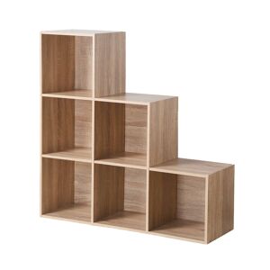 Meuble de rangement en escalier ORIGAME - 6 cases - BlancheporteTrès graphiques, les meubles de rangement en escalier donnent un côté contemporain à votre intérieur, vous accentuerez la note chaleureuse en le choisissant dans le coloris bois ou 