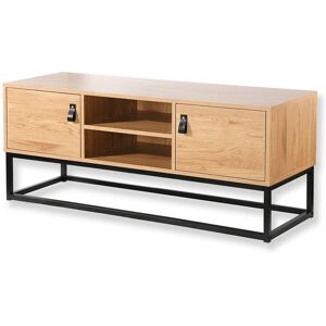 Blancheporte Meuble TV STOCKIES style industriel – 2 portes - BlancheporteIncontournable en matière de déco, le style industriel s’impose en maître dans votre salon avec ce meuble TV en bois et métal. Hyper fonctionnel, vous y rangerez tout votre mate