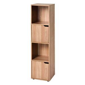 Blancheporte Meuble de rangement STAVRA – 4 cases, 2 portes - BlancheporteA la fois design par sa ligne et chaleureux par sa matière en bois clair, ce meuble à cases sera un vrai atout décoration chez vous ! Il vous aidera à ranger toutes vos affaires